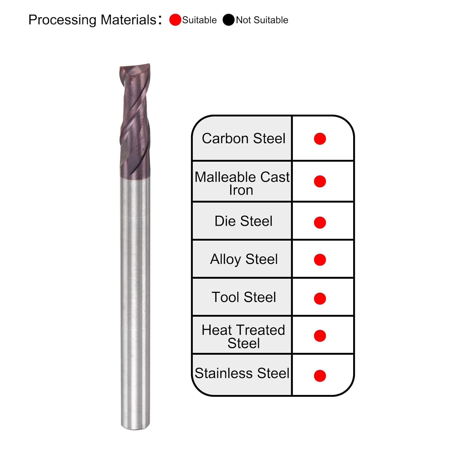 Square Nose End Mill, 4mm Tip Dia Solid Carbide AlTiN Coated CNC Router Bits 2 Flute Spiral Milling Cutter HRC55 with 4mm Shank 50mm (2-inch) Length