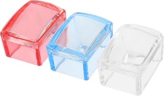 OUNONA Kit De Estampadores De Uñas 3 Piezas De Placas Para Decoración De Uñas Tamaño Rectangular Colores Azul Rosa y Transparente Para Manicura Diy