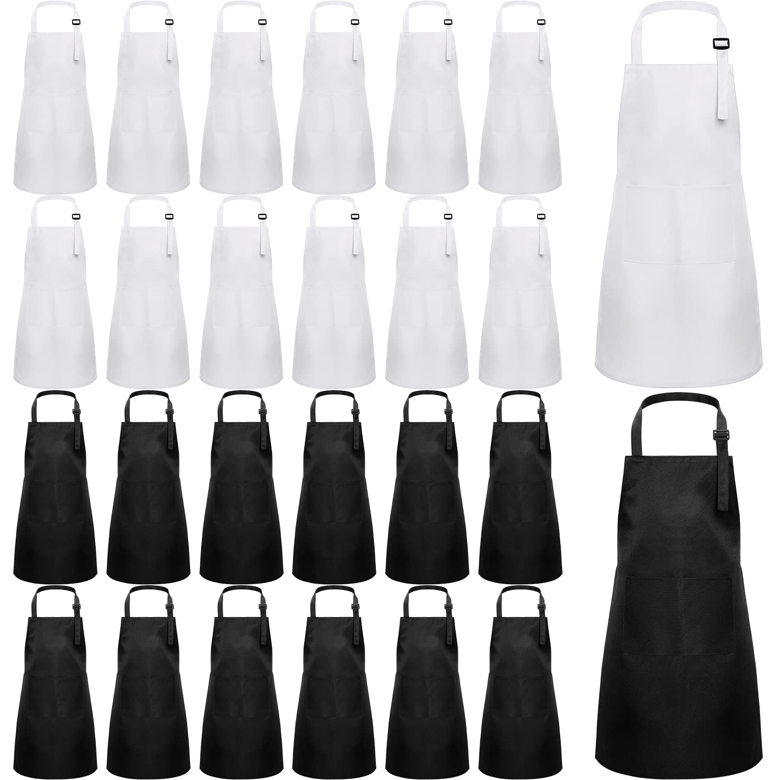 26 Pieces Kids Apron Set Children Adjustable Chef Apron Boys Girls Aprons with Pockets Kids Kitchen
