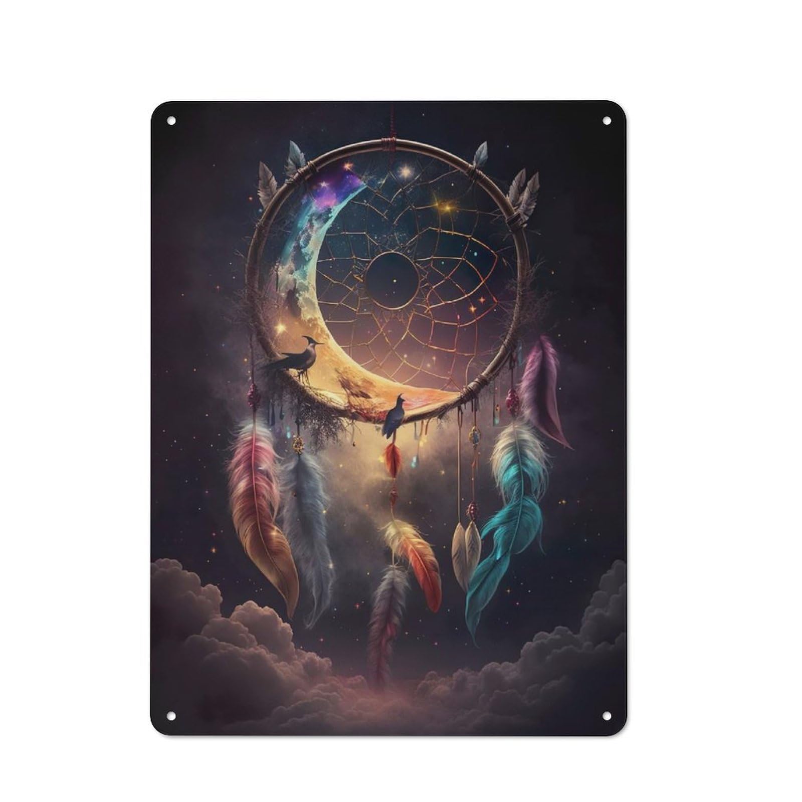 Junmoney Whispers Of Dreamcatcher Retro Metal Plaque 40X30cm For Dining Room Or Kitchen, For Home Interiors, Feature Walls And Decorative Displays