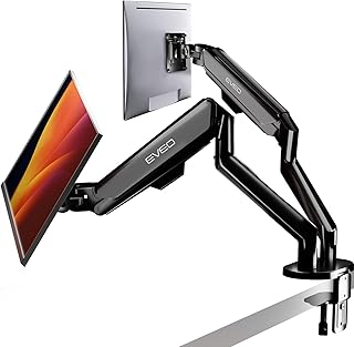 EVEO Premium Dual Monitor Stand 14-32”, Monitor Mount VESA Bracket, Adjustable Height Gas Spring Monitor Stand for Desk Screen - Full Motion Dual Monitor Arm-Computer Monitor Stand for 2 Monitors