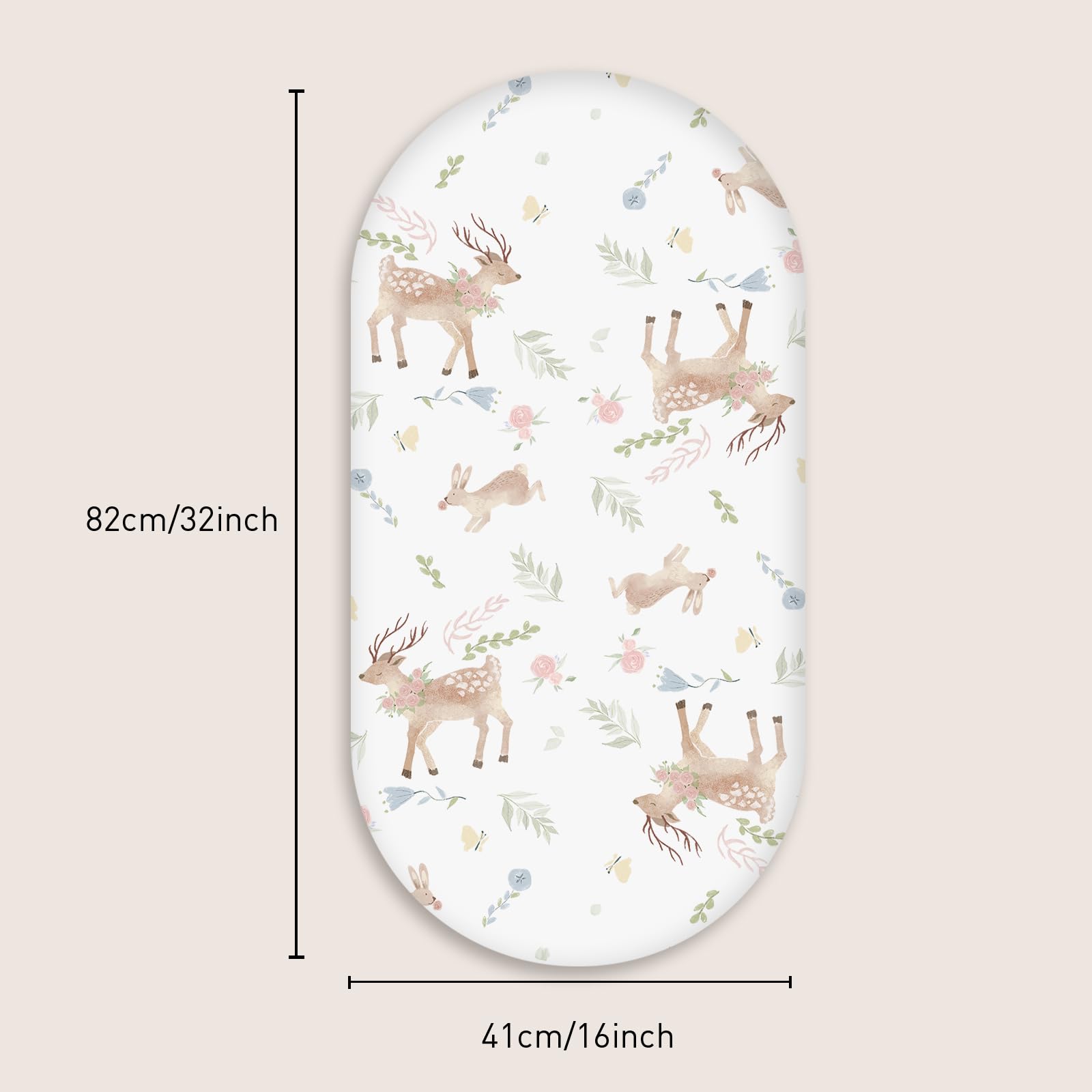 GLLQUEN BABY 4Pack Moses Basket Fitted Sheets, Newborn Pram Sheets Fitted - Image 3