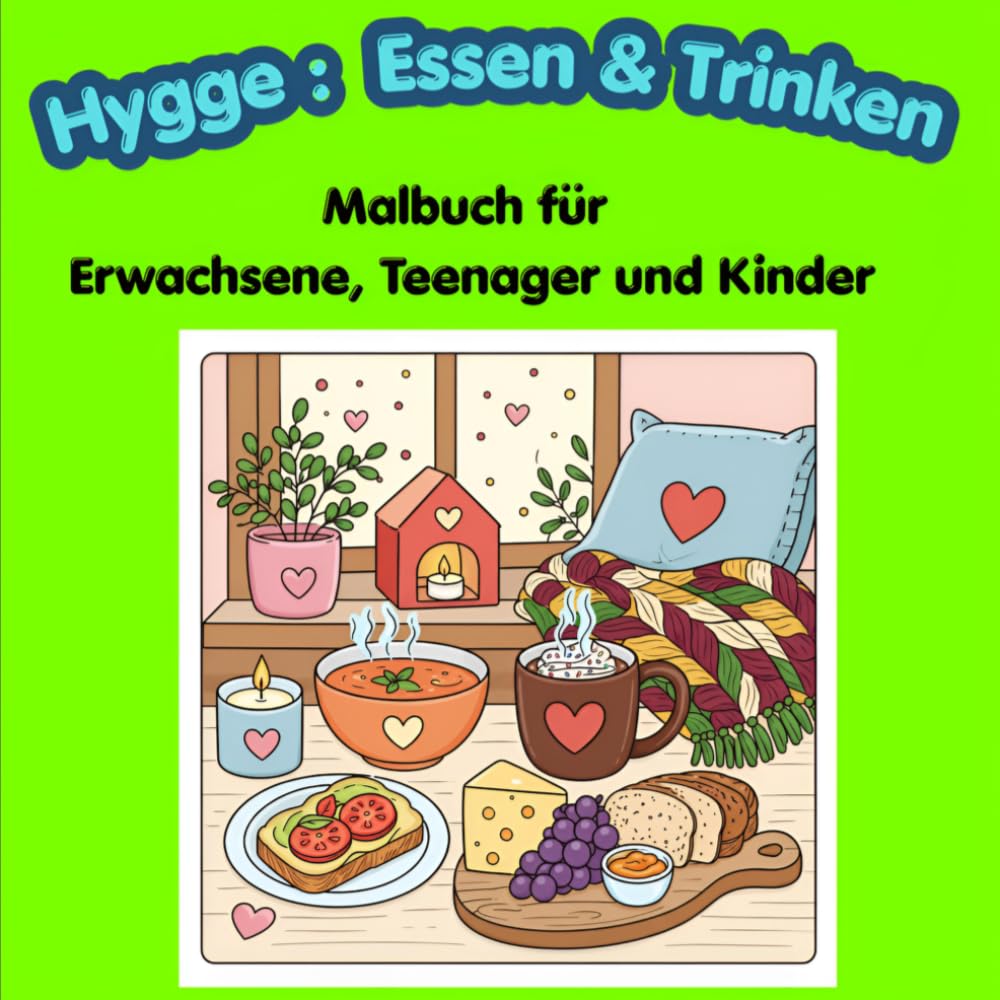 Hygge: Essen & Trinken: Malbuch für Erwachsene, Teenager und Kinder