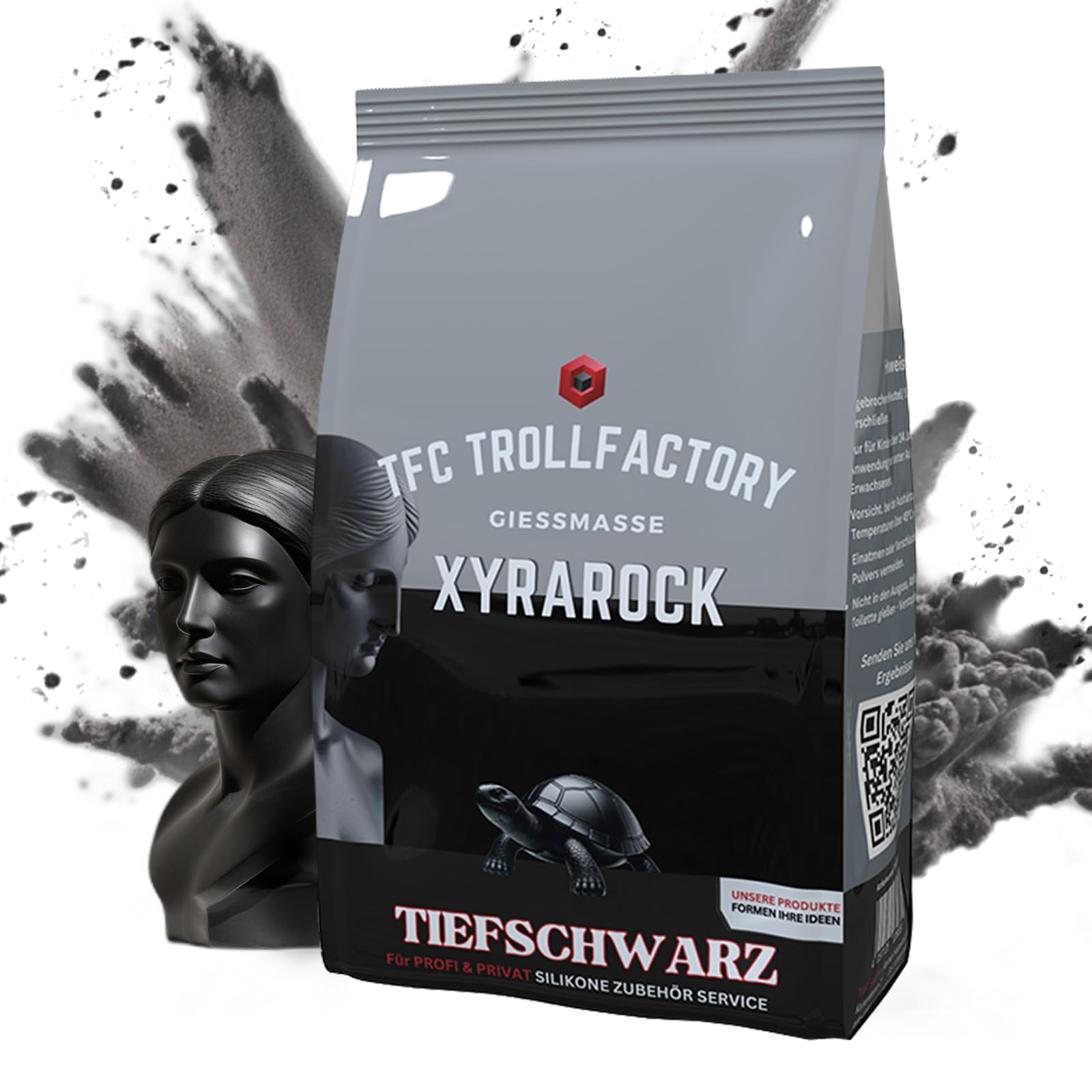 TFC Xyrarock - Polvere per colata da 5 kg, colore nero intenso e dettagliato, per personaggi, modelli e oggetti artistici, perfetto per stampi in silicone