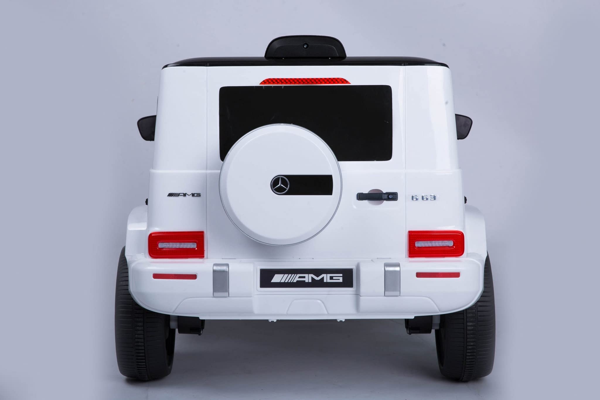 FINOOS Véhicule Voiture électrique Enfant Mercedes G63 AMG 12V avec Télécommande, Bluetooth, Effets sonores, Lumineux (Blanc)