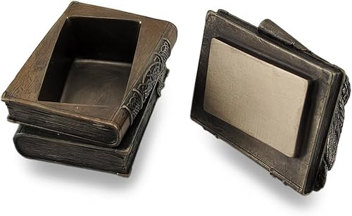 Miniatura 4 de Veronese Design Búho encaramado en pila de libros Caja de baratija bronceada/estatua de caja de alijo