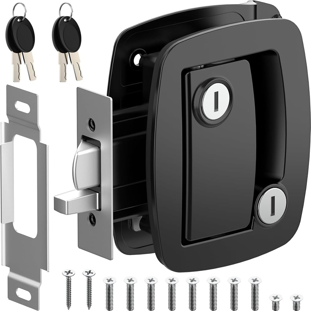 Jnchdghwa RV Door Lock Replacement with Paddle Deadbolt Rv Door Lock Replacement Trailer Door Lock