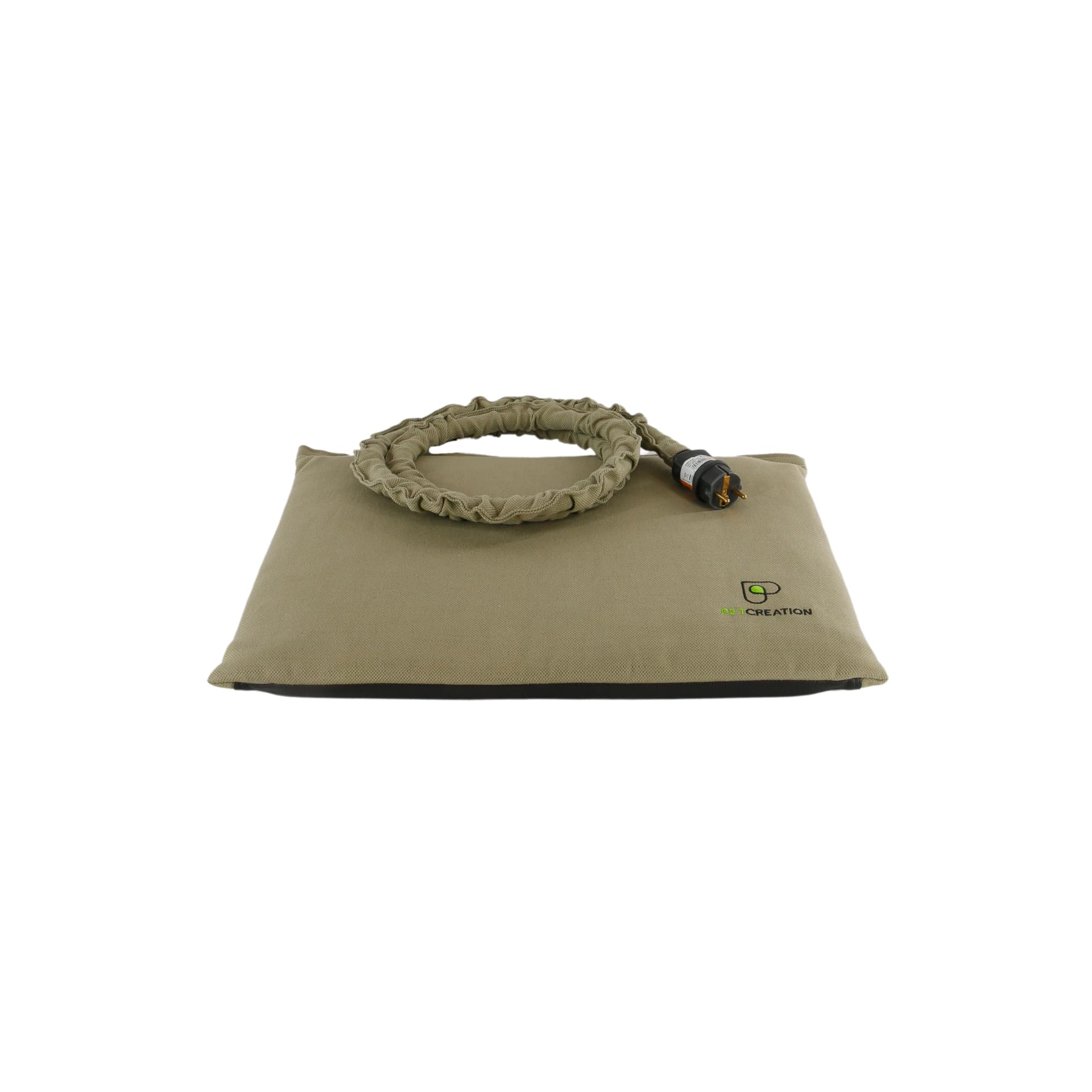 Base Riscaldante per Cani Tappeto Riscaldante per Cani e gatti Lino | Comfort e Sicurezza | Antimorso, Antibatterico caldo e delicato cuccia riscaldante (Verde Militare, M (66x54 cm))