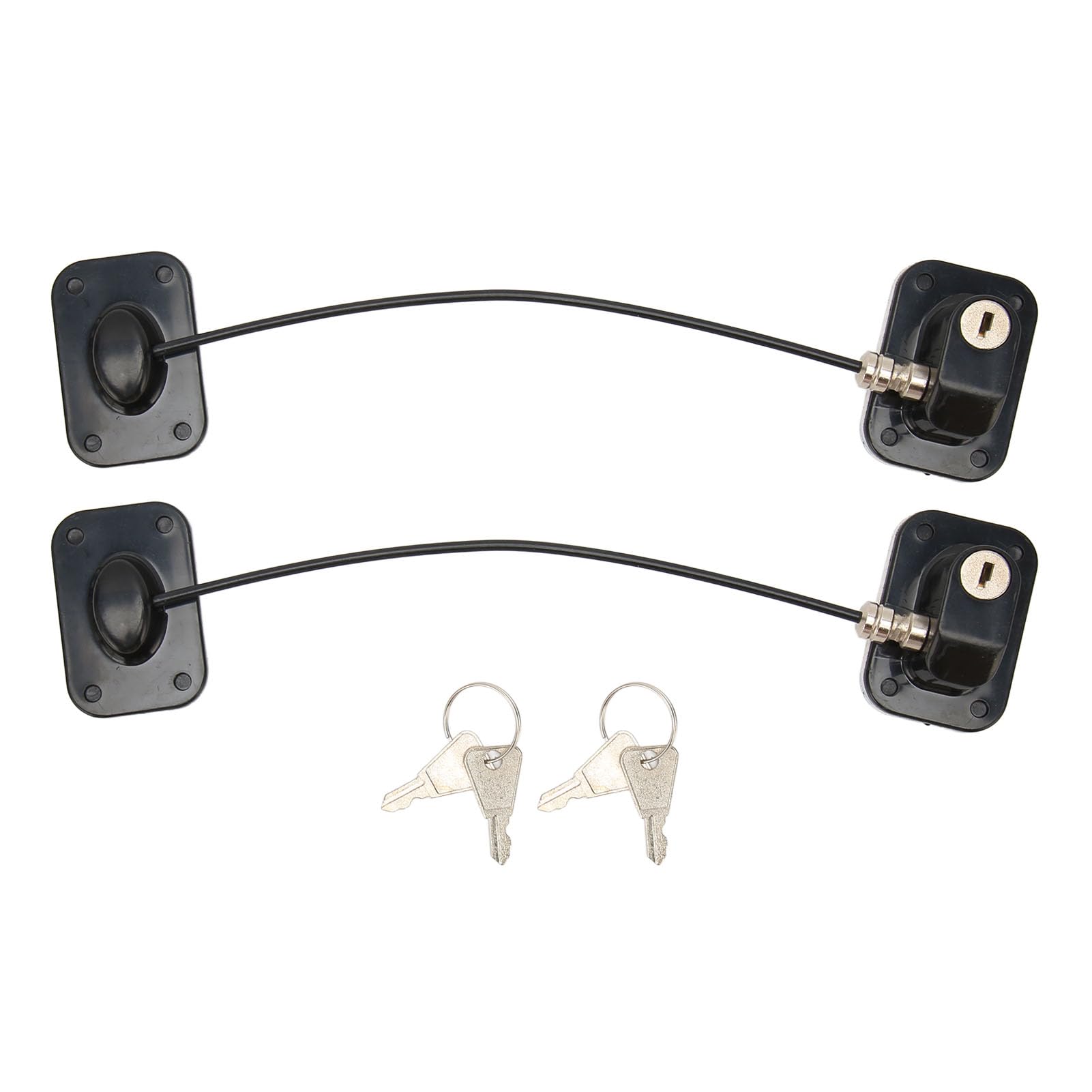 Refrigerator Lock Freezer Lock Fridge Lock High Strength Plastic Stainless Steel Easy Mounting Safety Lock for Cabinet Door Refrigerator Door Drawer Window 2 Pieces 4 Keys