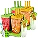 Popsicle Molds Double Set - BPA Free - 12 Ice Pop Makers + 2 Extra Molds + 2 Silicone Funnels + 2 Cleaning Brushes + Recipes E-book - by Lebice