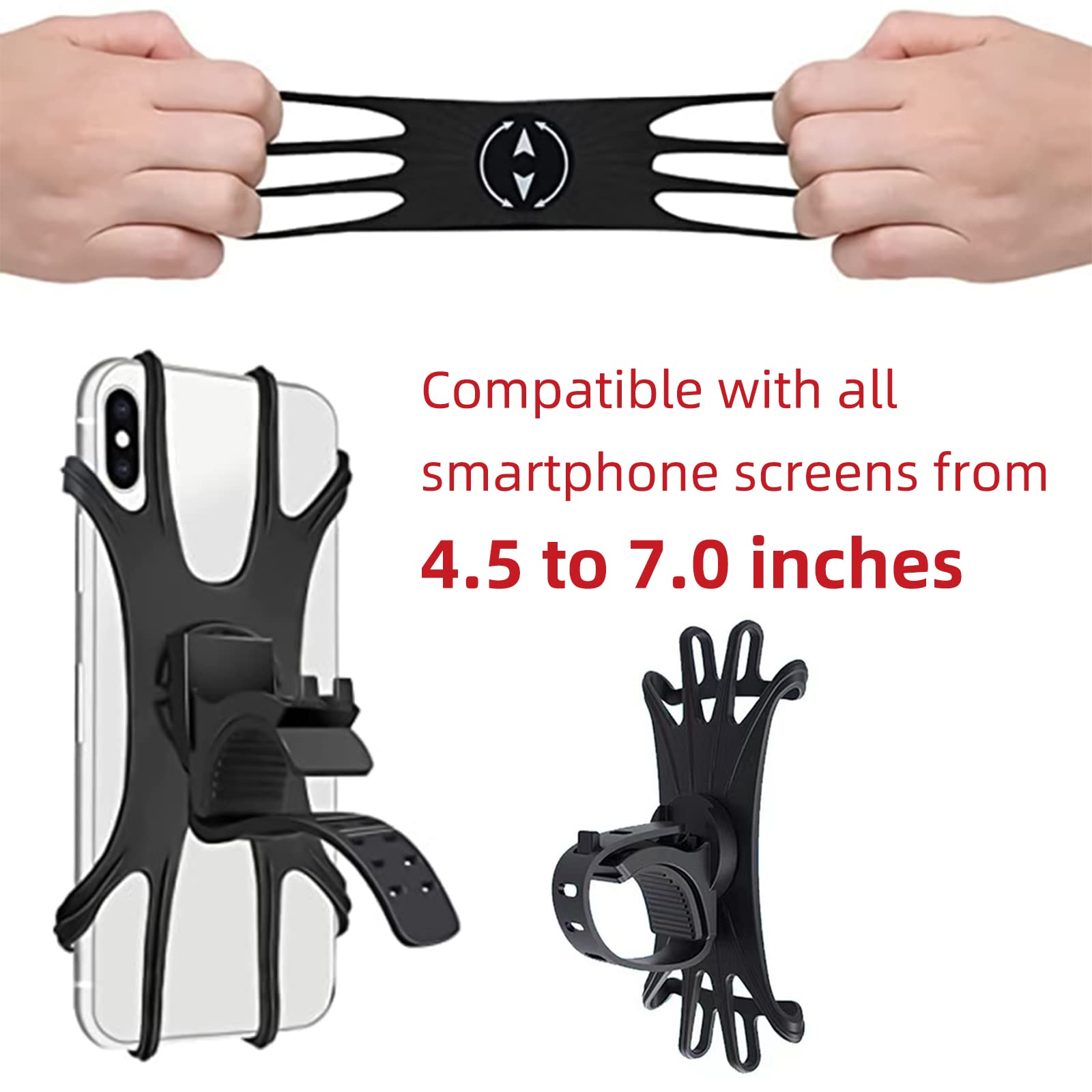 2 Pezzi Porta Cellulare Bici, Supporto Telefono per MTB, Staccabile & Universale ruotabile a 360 °, per 4.0" a 6.7" Smartphone