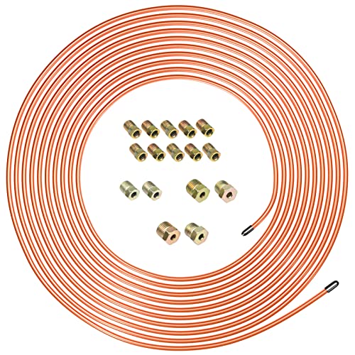 HYLDG Upgraded Brake Line Tubing Kit, 25 Feet of 3/16 Inch (4.75 mm) Copper Alloy Flexible Tube Replacement Tubing Coil (0.028