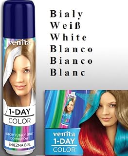 Venita 1-DAY-COLOR Spray para la coloración temporal del cabello. Blanco (White)