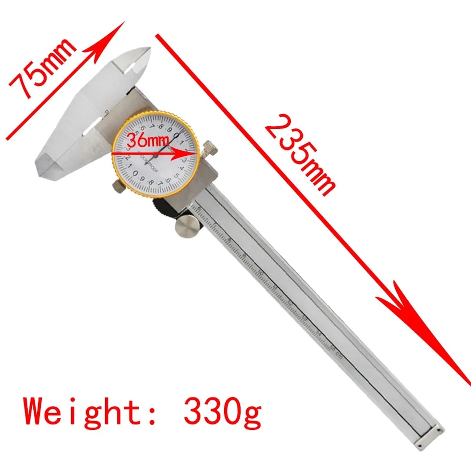 Messschieber, 0–150 Mm, 0,02 Mm, Hochpräzises Industrie-Messschieber Aus Edelstahl, Stoßfestes Metrisches Messwerkzeug (Size : NO 1)
