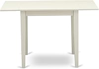 Vista 5 de East West Furniture NDCL5-LWH-C - Juego de mesa de comedor, color blanco lino