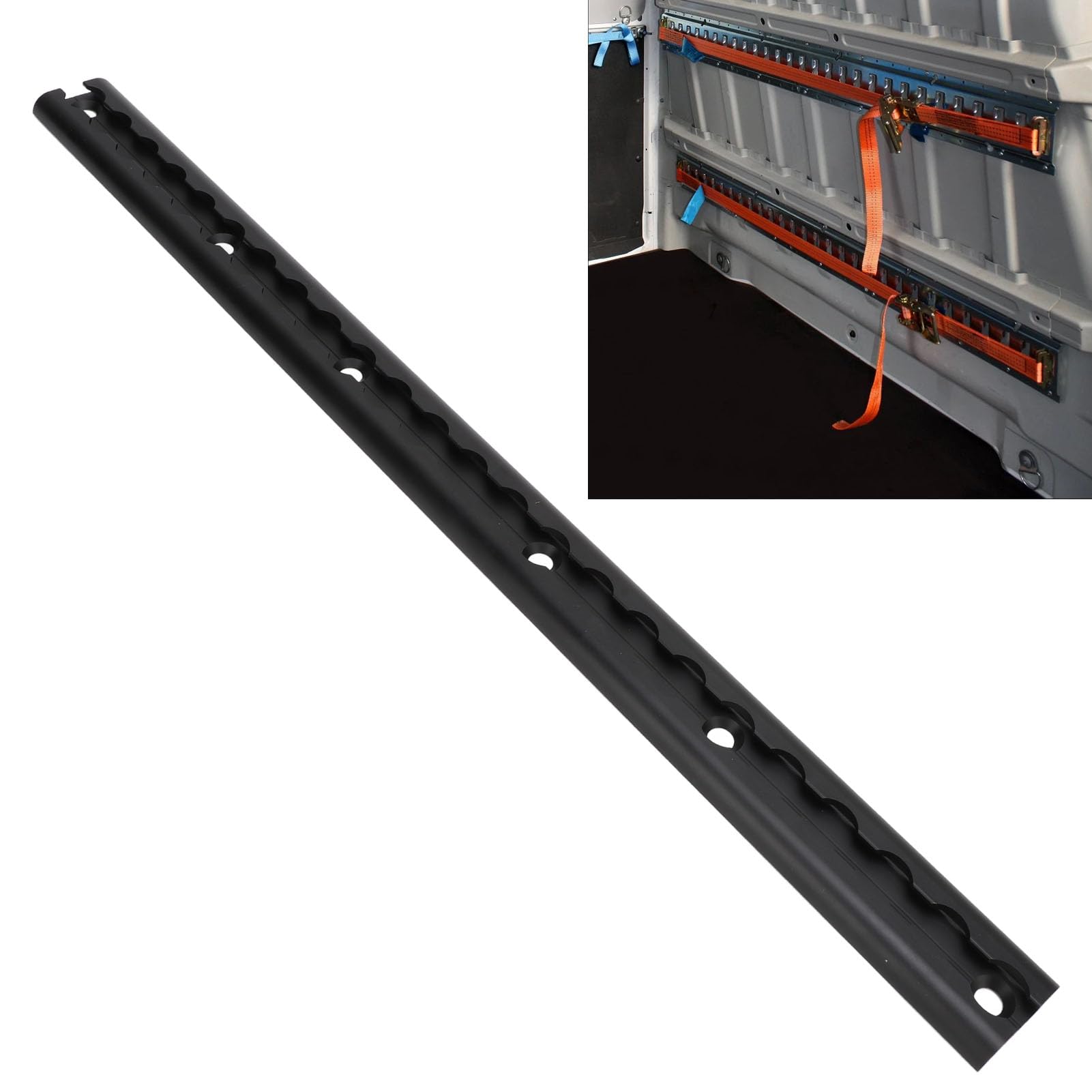 Binario da 30 Cm L con Fori Trapanati, Binario di Ancoraggio in Alluminio per Pianali di Camion Rimorchi, Compagnia Aerea Anodizzata per il Fissaggio dei Carichi (60 mm)