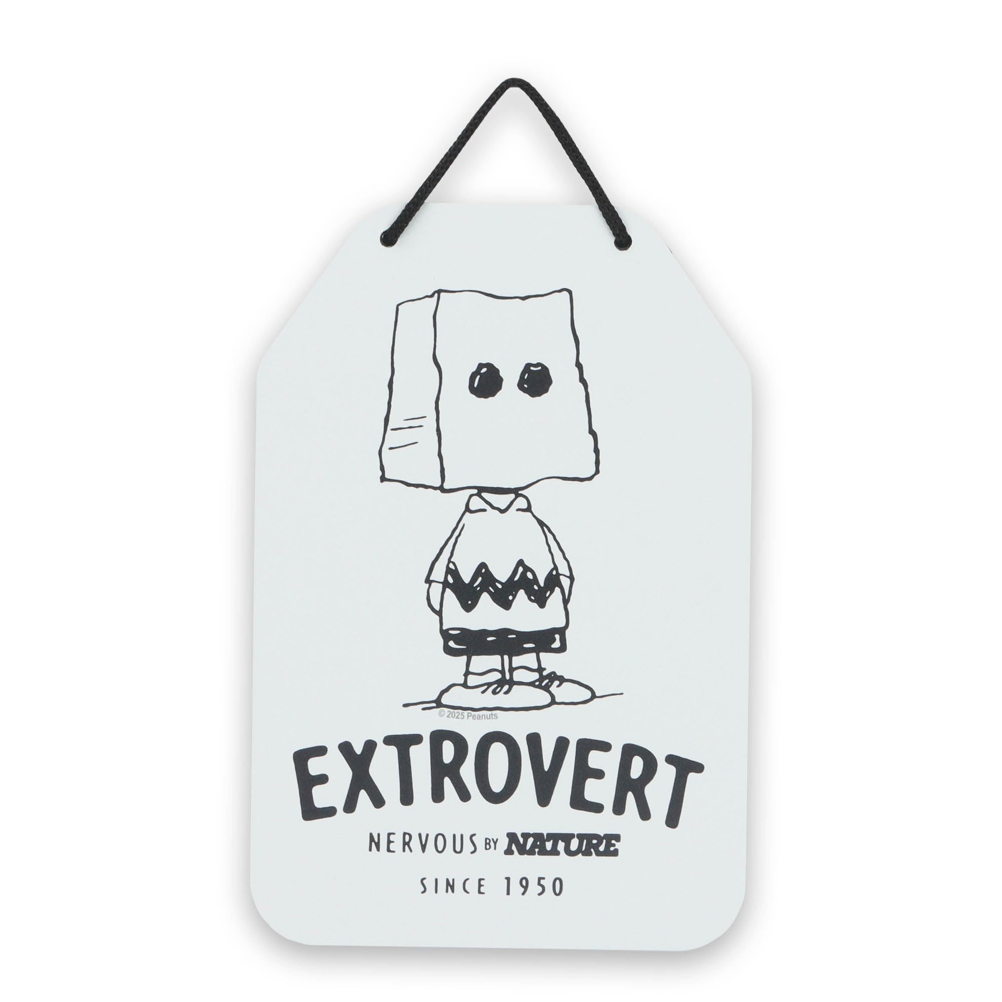 Amazon.com: Peanuts Charlie Brown Extrovert Hanging Metal Sign