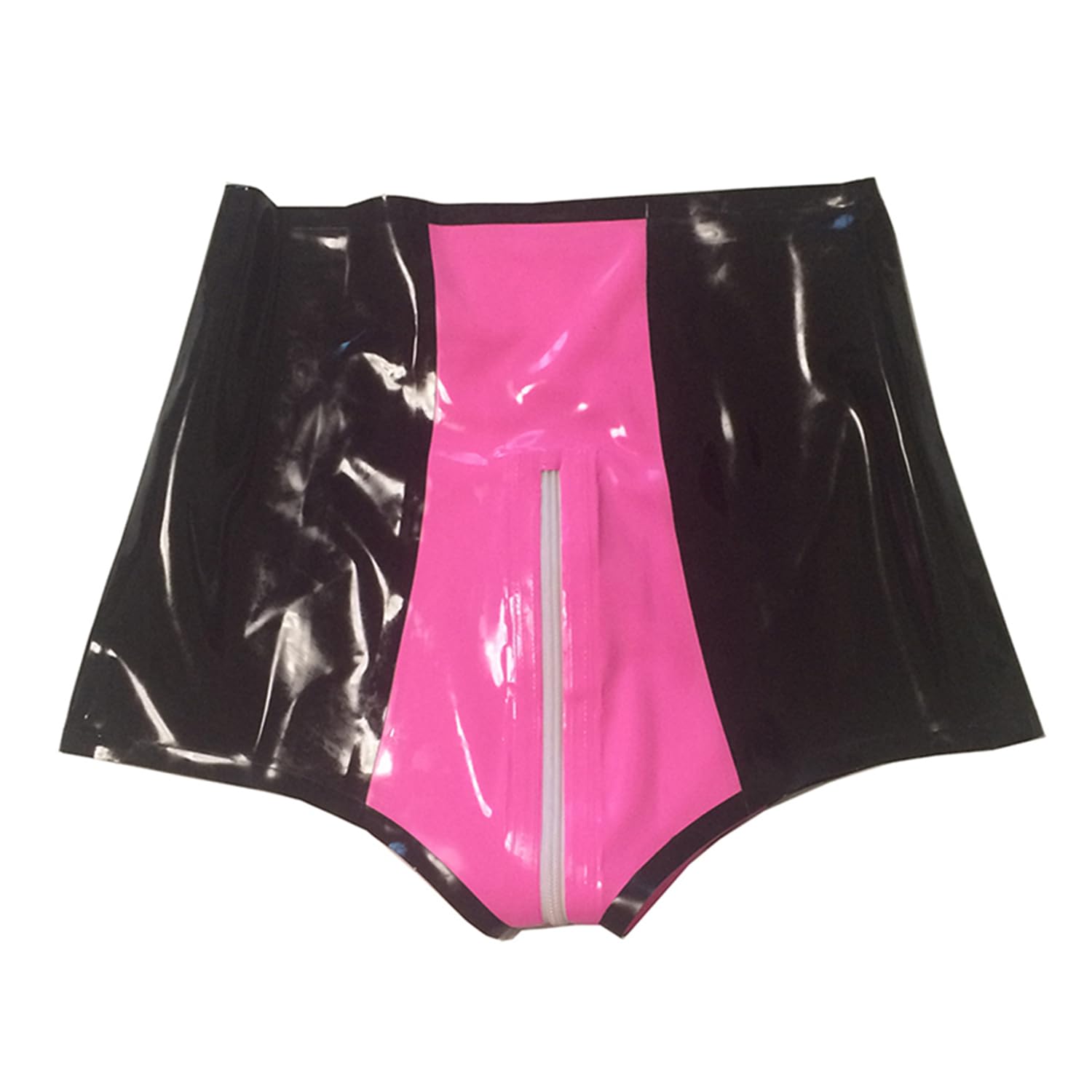 Pantaloncini in Lattice Nero e Rosa Donna,Slip Lattice Gomma Naturale con Cerniera a Doppio Cursore,per Costumi Cosplay