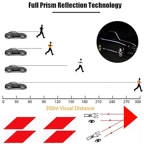 Miniatura 4 de Tiras reflectantes para remolque de 20 pies, cinta reflectante roja y blanca de alta visibilidad, cinta reflectante de precaución, impermeable al