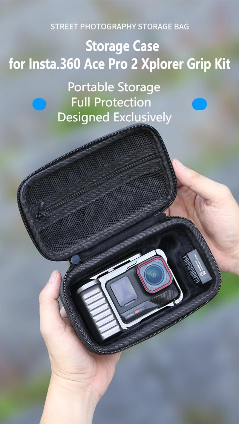 Futerał do Insta.360 Ace Pro 2 Xplorer – wodoodporny, odporny na wstrząsy, kamera do przechowywania, uchwyt, baterie i adapter szybkiego zwalniania