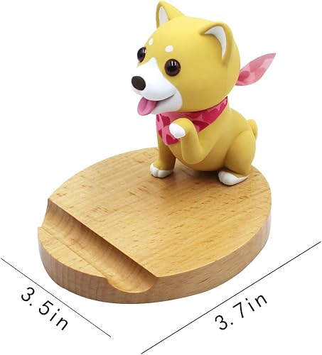 Miniatura 7 de Lindo perro teléfono celular titular de madera Smartphone escritorio titular para teléfonos móviles Animal teléfono soporte escritorio ornamento