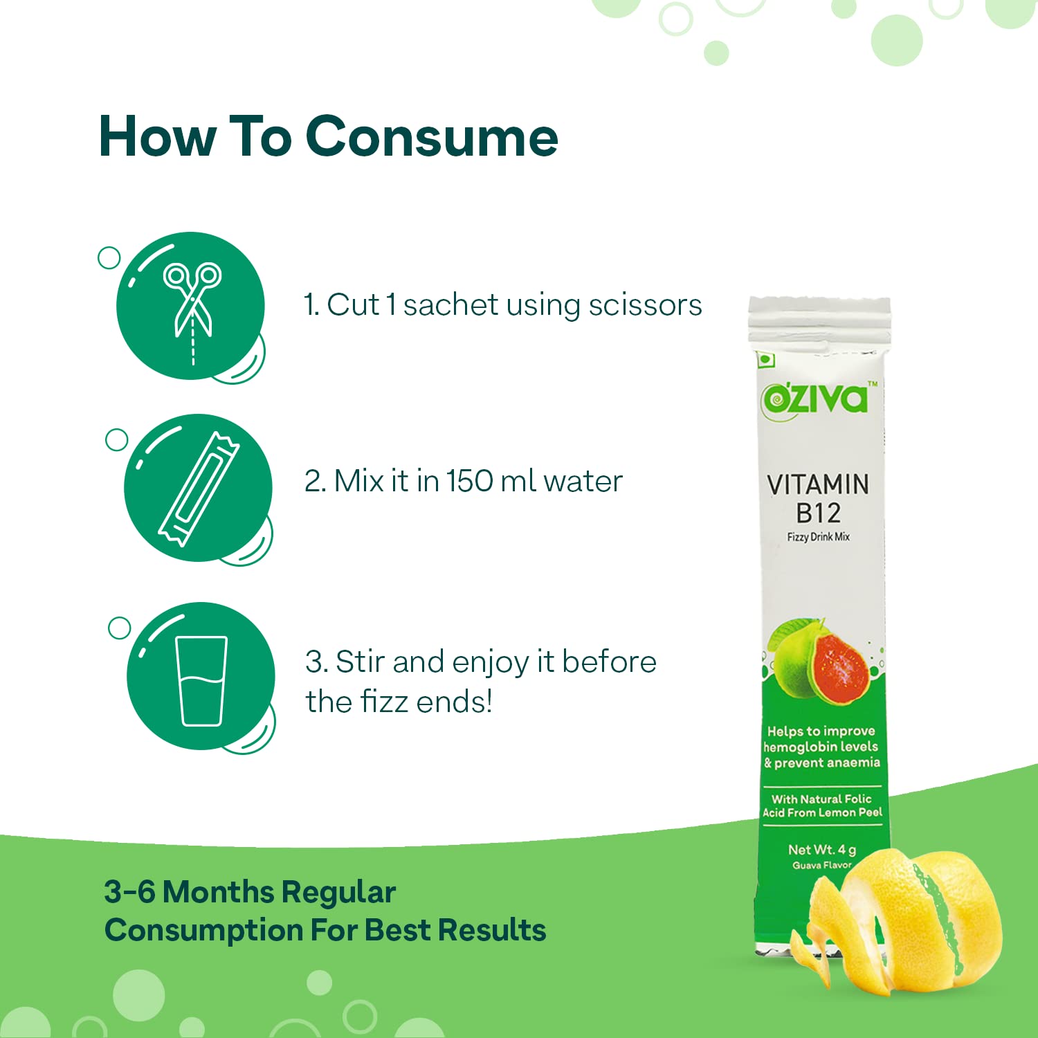 Buy OZiva Plant Based Vitamin B12 Fizzy Drink Mix Vitamin B12