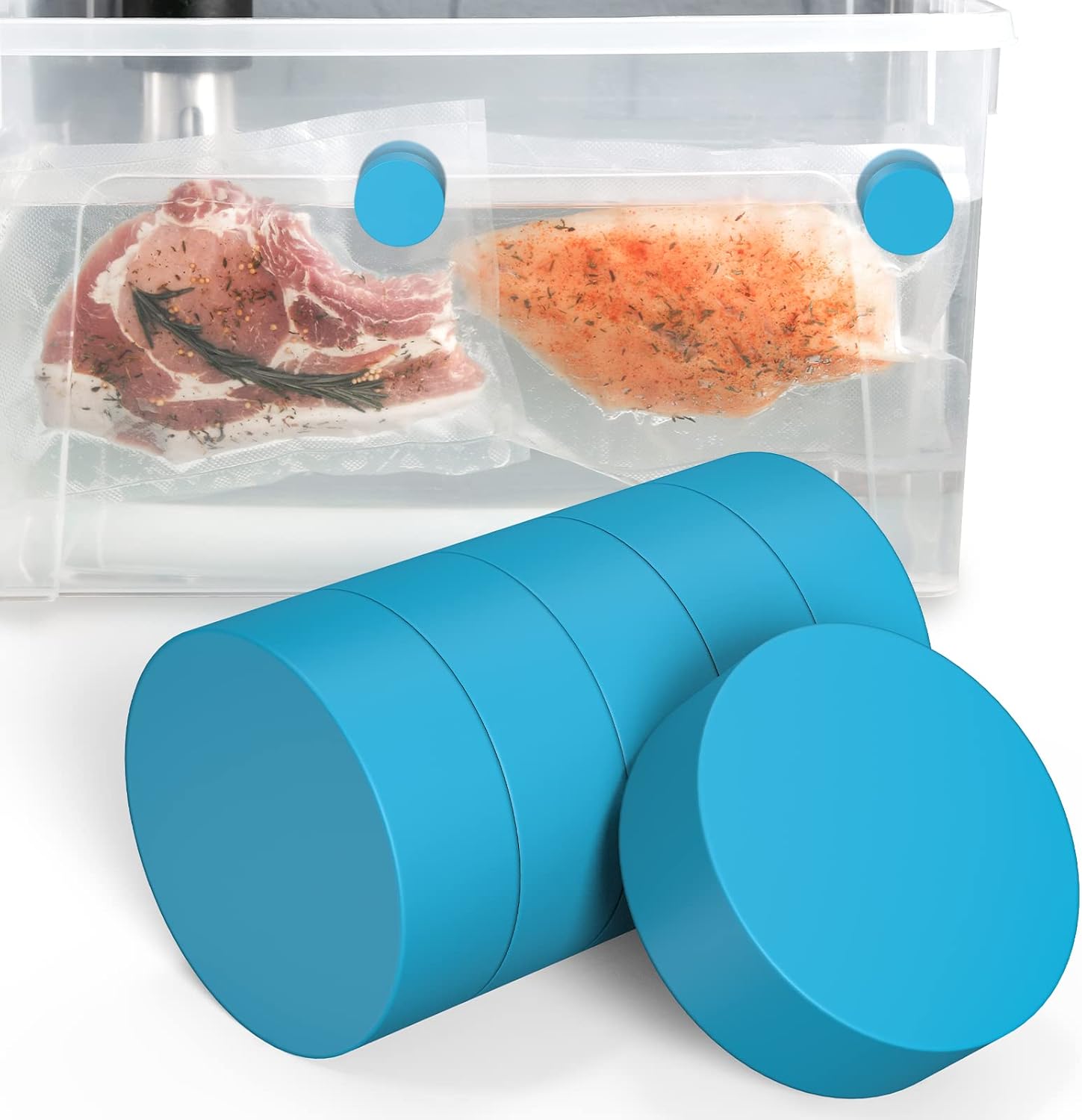 Sous Vide Magnets, 6 Pack Sous Vide Weights Magnet Clips Work on Sous Vide Machines to Keep Food Submerged and Fix, Food Grade Silicone Coated, replace with Sous Vide Weights Balls Clips and Racks