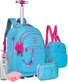 Kit Soft Mochila Carrinho Escolar Rebecca Bonbon Lancheira Térmica E Estojo Com Marmitinha E Squeeze RB