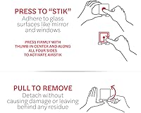 Vista 6 de Soporte AIRSTIK de Vidrio, Ventana, Espejo para Teléfono Reutilizable Impermeable de Succión Universal para Celular para Baño, Cocina, Ducha