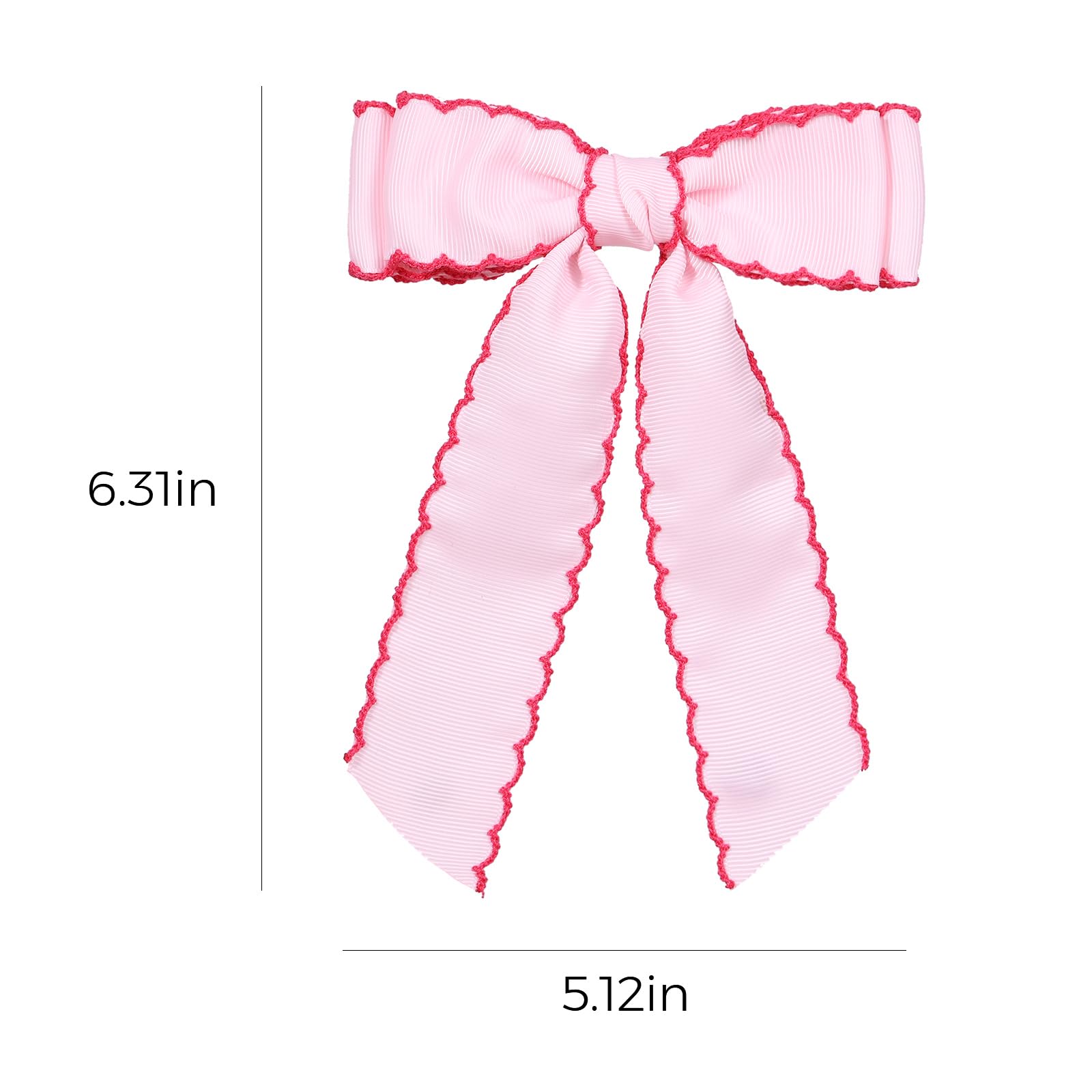 Haarspangen, Ripsband, 12,7 cm, handgefertigt, Haarschmuck mit Krokodilklemmen für Mädchen, Kinder, Frauen, Rosa mit Rosenrot