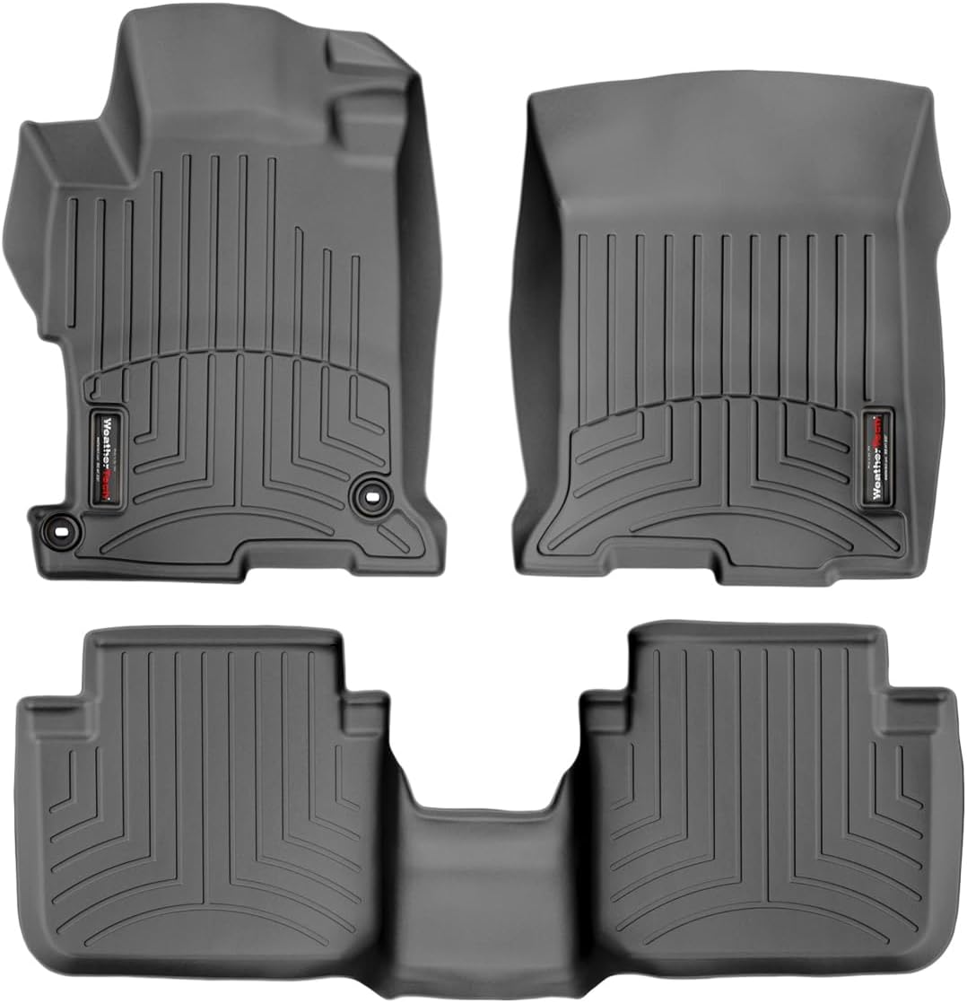 WeatherTech Custom Fit FloorLiners for Honda Accord - 1st & 2nd Row (44481-1-2), Black