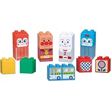 Bandai BlockLabo BlockLabo Shakashakata Shini! Friends Block Set for 1 year old and up. Ages 1 and up. Anpanman