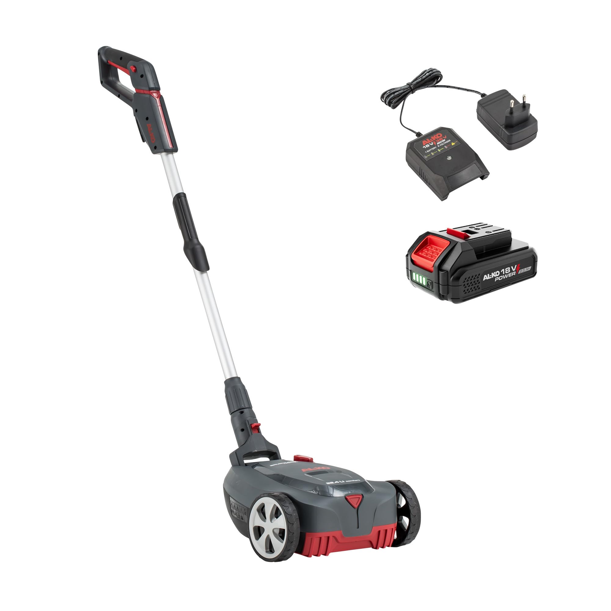 AL-KO Tagliaerba a batteria 22,6 Li, larghezza di taglio 22 cm, altezza di taglio 3 livelli di altezza, manubrio 180°, per superfici tra 50 – 150 m², 1 batteria (2,5 Ah) e caricatore inclusi