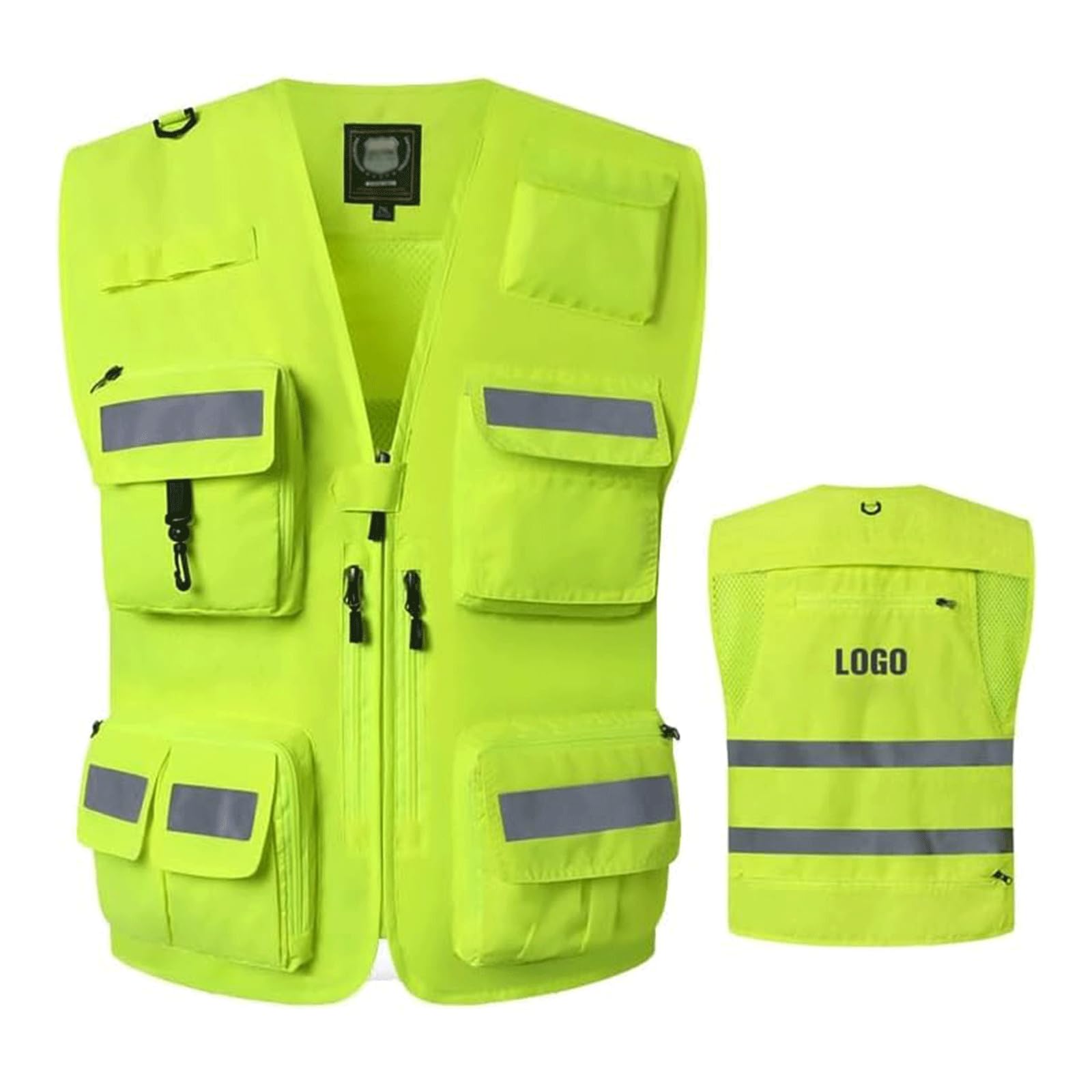 hi vis chaleco reflectante de alta visibilidad, Chaleco de seguridad Traje reflectante portátil Chaleco reflectante con múltiples bolsillos for ciclismo