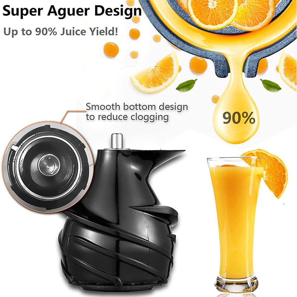 Licuadora de prensado en frío - 200 W, Acero Inoxidable, Baja Velocidad, máquina para extraer Jugo de Frutas, Verduras, sorbetes y Helados - Libre de BPA, Alto Rendimiento de Jugo