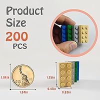 Vista 2 de 200 piezas de ladrillos de construcción pequeños clásicos, bloques de construcción de 2 x 4, juguetes de construcción creativos STEM, azul, gris