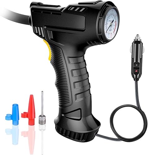 Miniatura 2 de Inflador de neumáticos portátil, compresor de aire, bomba de aire, bomba de neumático de coche de mano, 12 V CC, 150 PSI, medidor de presión