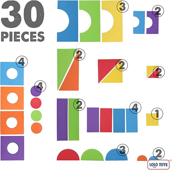 LOLO TOYS Large Building Foam Blocks for Toddlers Giant Jumbo Big Building Blocks (30 Pieces)