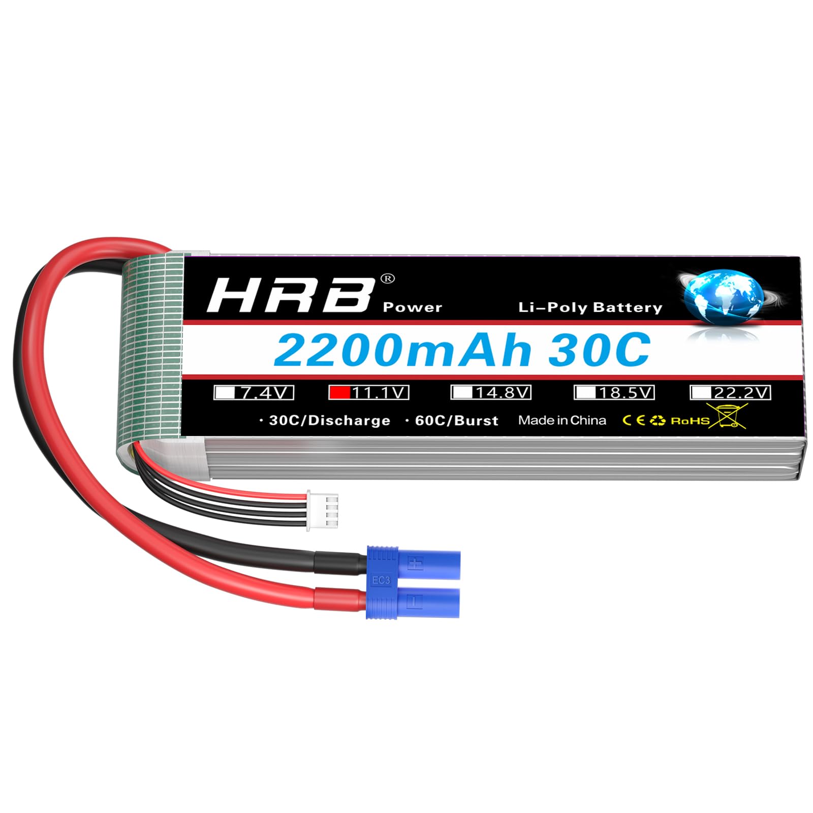Amazon.com: HRB 1 Pack 3S 2200mAh Lipo Battery 11.1V 30C RC Lipo