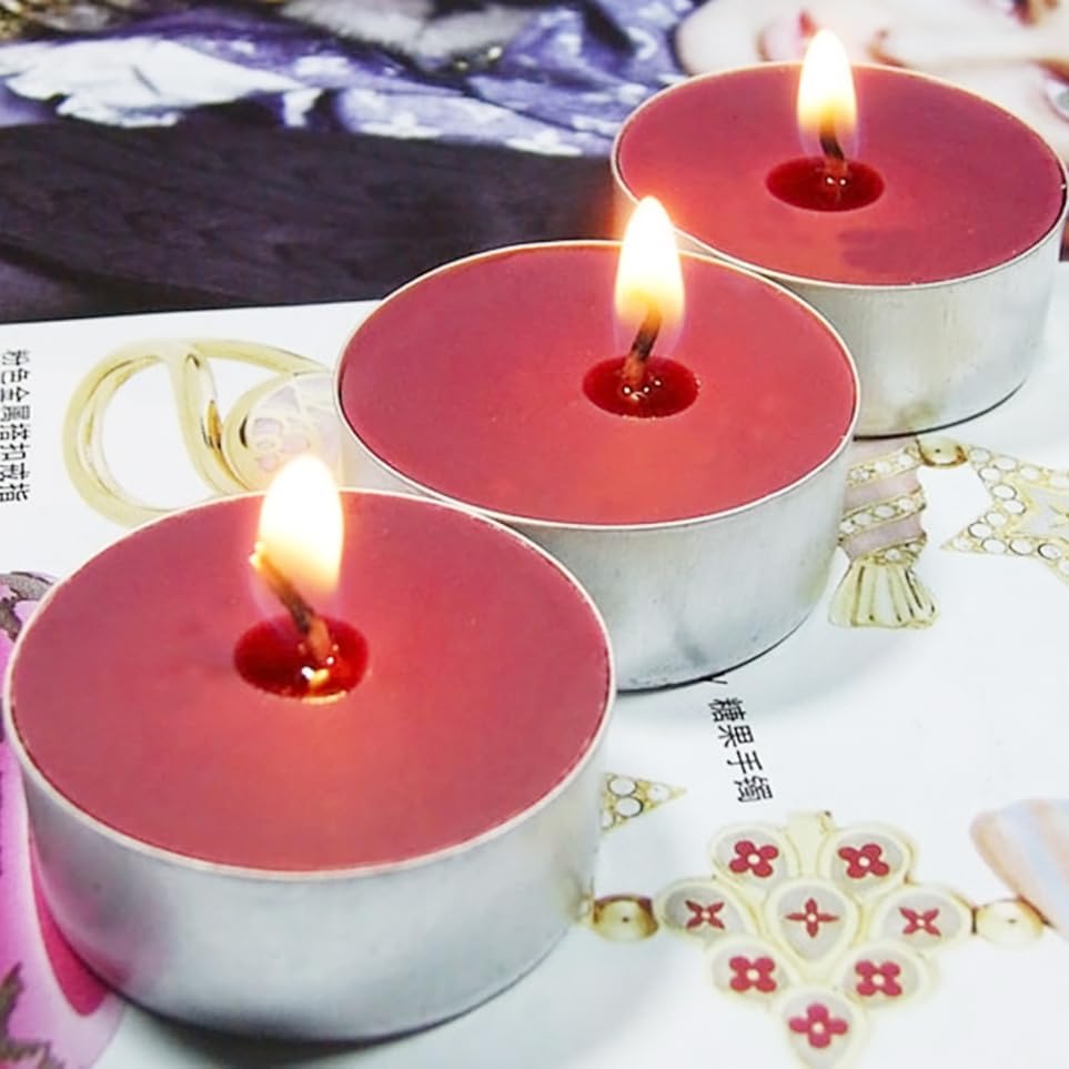 Xmas Tea Light Candles 10pcs Paraffin for Tabletop Weddings Decor