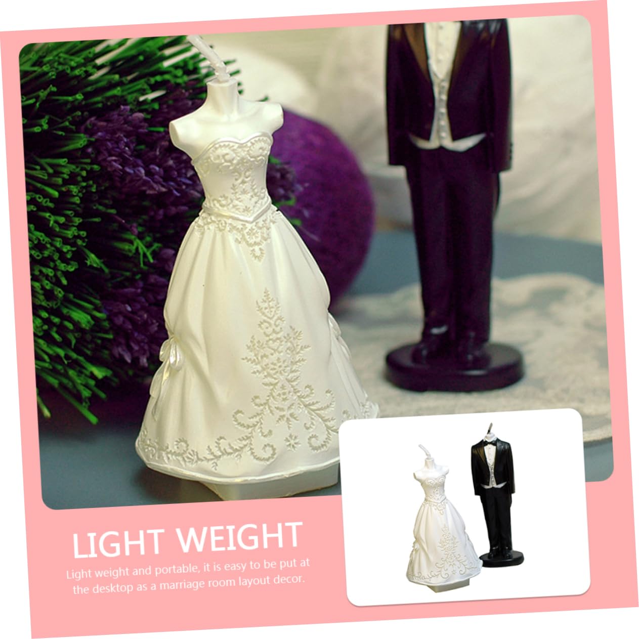 Abaodam 1 Paire Bougies De Mariage Bougie De Couple De Mariage Bougie Costume De ié Bougies Rituelles De Bougie Votive De Jeune ié Gâteau Paraffine Robe De iée