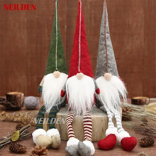 Miniatura 2 de 3pcs New Christmas Decoration Long Legs Rudolph Doll Christmas Children Gift Hotel mall Window Decoration