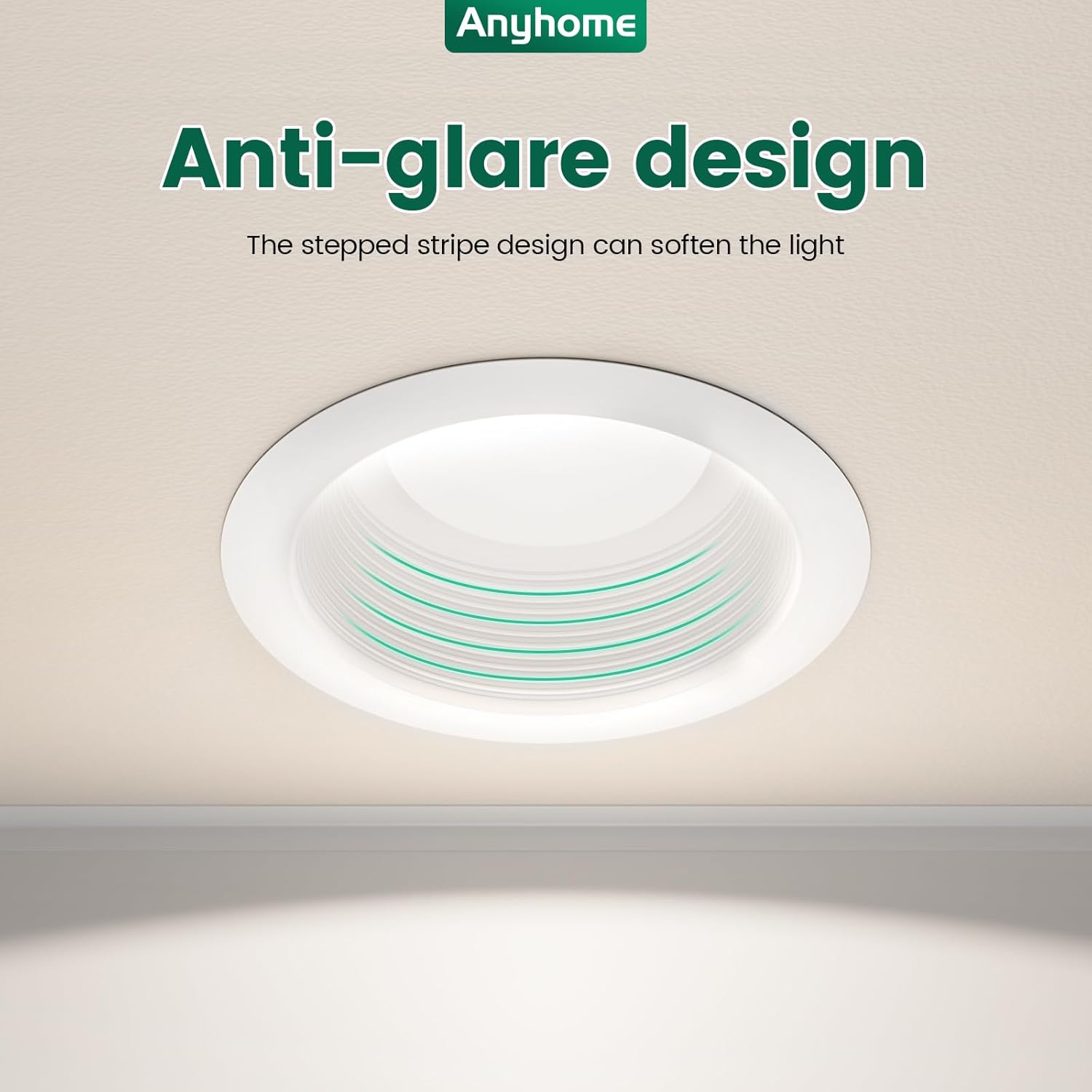 12 Pack Can Light Baffle,6 Inch White Baffle Recessed Can Light Trim,Recessed Can Trim Anti-Glare,All Metal Material,White