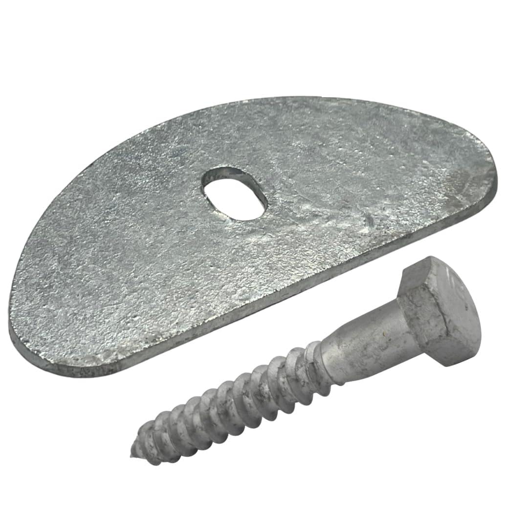 Dock Float Mounting Hardware, 3/8"x4" Hex Lag Bolt and Custom Washer, 1/4" Galvanized Steel, Made for use with Eagle Floats (32)