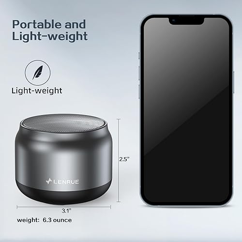 Miniatura 5 de LENRUE Altavoz Bluetooth, pequeños altavoces portátiles, mini altavoz inalámbrico con sonido claro de 5 W, tiempo de reproducción de 15 horas,