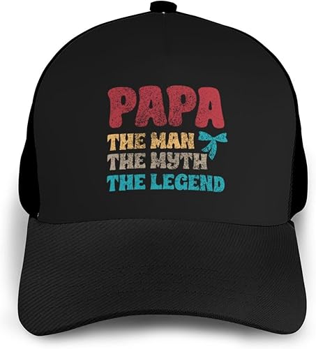 Miniatura 3 de KOSPOGO Papa The Man The Myth The Legend Baseball Cap for Men Women Baseball Hat Outdoor Casual Breathable Caps Adjustable Trucker Hat Dad Hats Black