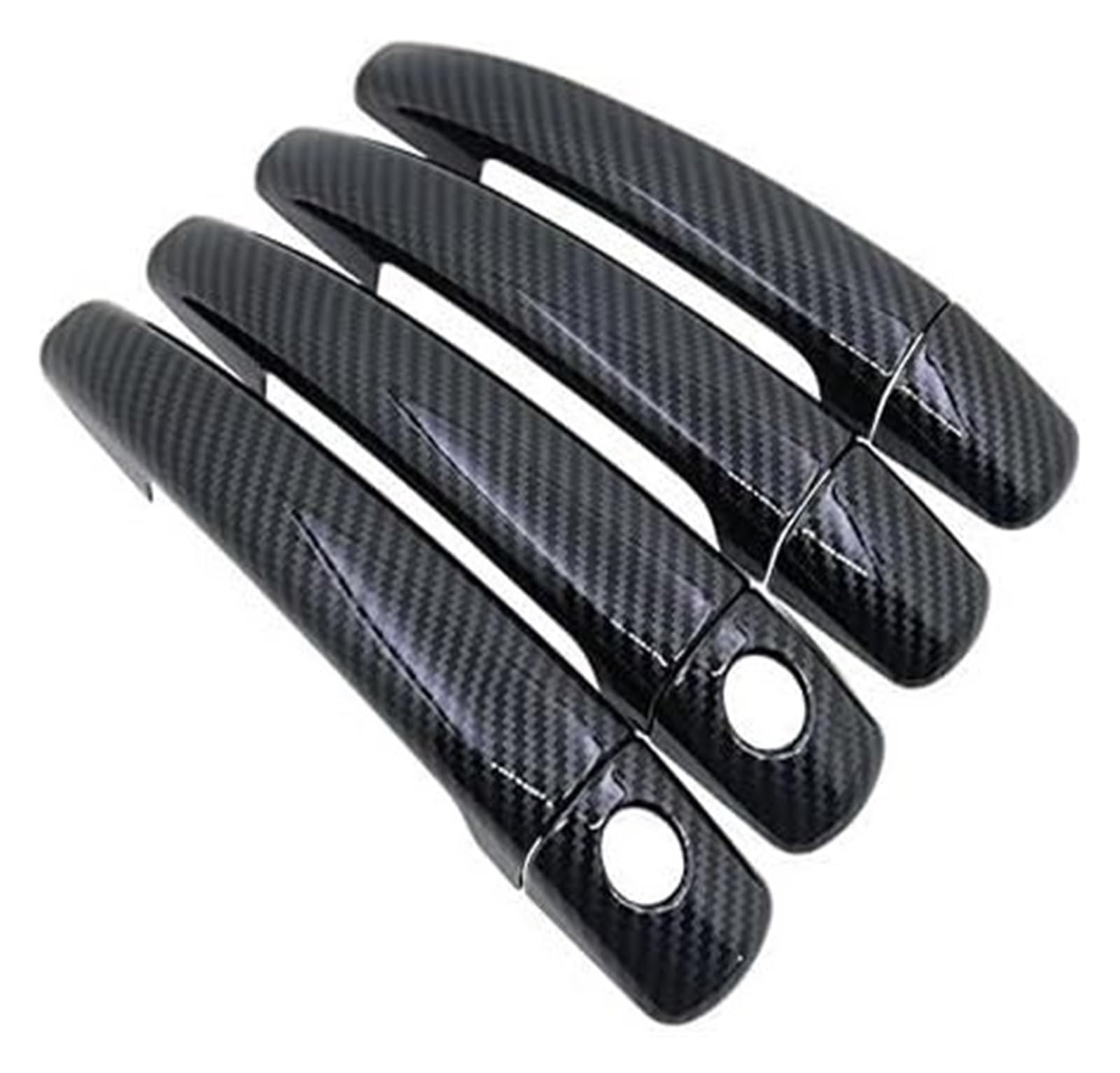 QWQTHGS Car Exterior Door Handle Cap for Fiat for Scudo 2007-2016 Car Accessories Stickers Trim Fiber Exterior Door Handle Cover(2 Keyholes 4 Door)