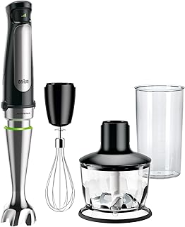 Braun MultiQuick 7 – Immersion Blender with SplashControl Technology, ActiveBlade, Precise Speed Selection, 500 ml Choppe…