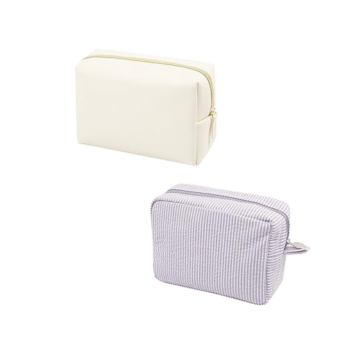 GFU Bolsa de maquillaje grande con cremallera de viaje, organizador de artículos de tocador para mujeres y niñas