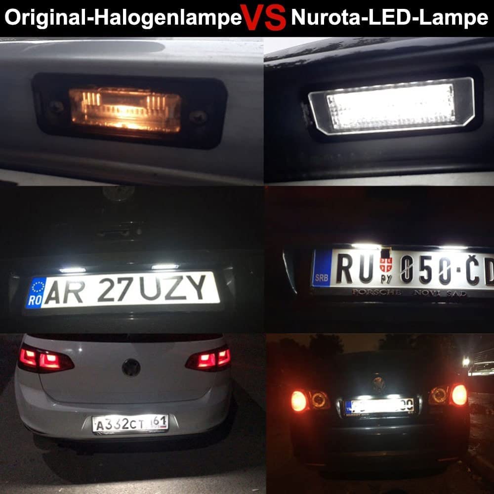 Lampe Frontale Led Rechargeable 4 Ampoules LED Blanc Pour Feux De Position Et Plaque D'immatriculation SCIROCCO (2008-2017) Ampoules LED VW Scirocco